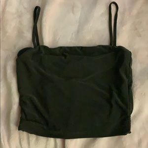 Cute, cropped olive green tank top